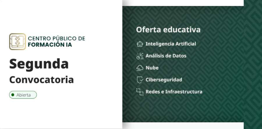 Segunda Convocatoria del Centro Público de Formación en Inteligencia Artificial
